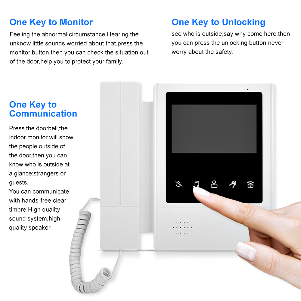 Sistem interkom Video LCD 4.3  - Smart Doorbell Wired ulasan dan harga