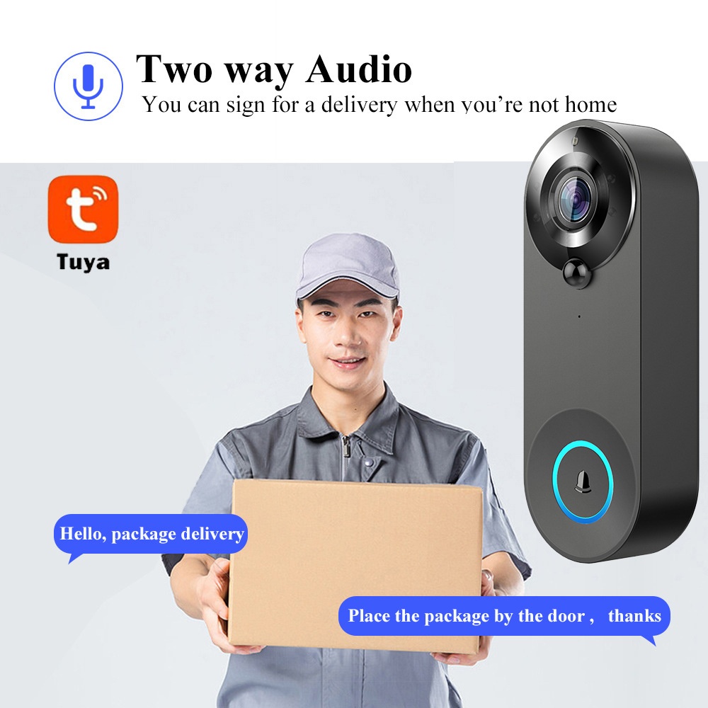 Tuya 1080P Bel Pintu WIFI Nirk - Smart Doorbell Wired ulasan dan harga