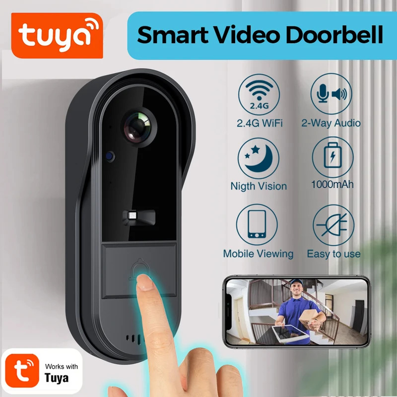 Bel pintu WiFi Tuya 2 arah HD  - Smart Doorbell Wired ulasan dan harga