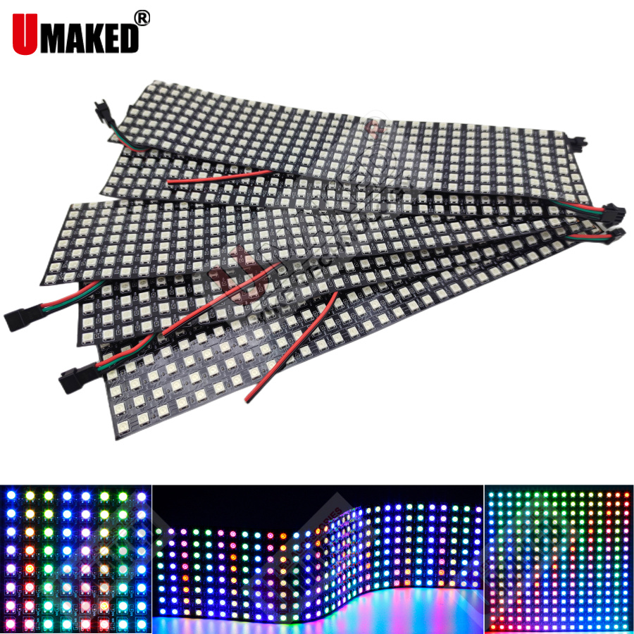 2 Buah WS2812B Lampu Panel Fle - Rgb Led Matrix 8X8 ulasan dan harga