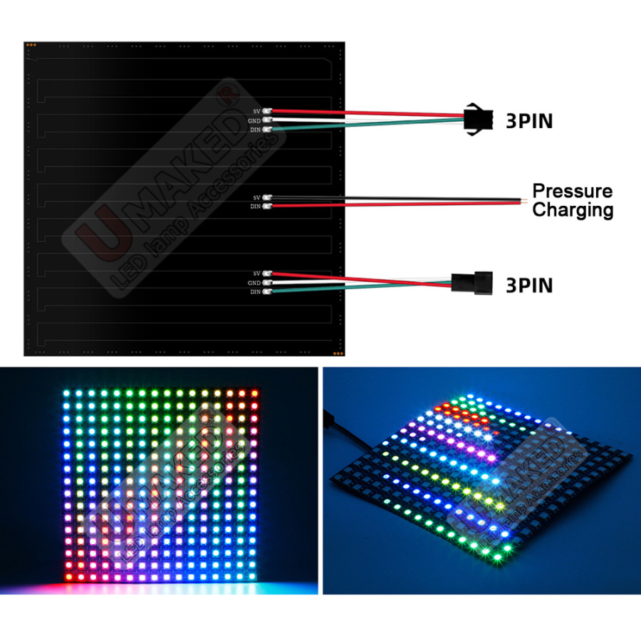 2 Buah WS2812B Lampu Panel Fle - Rgb Led Matrix 8X8 ulasan dan harga