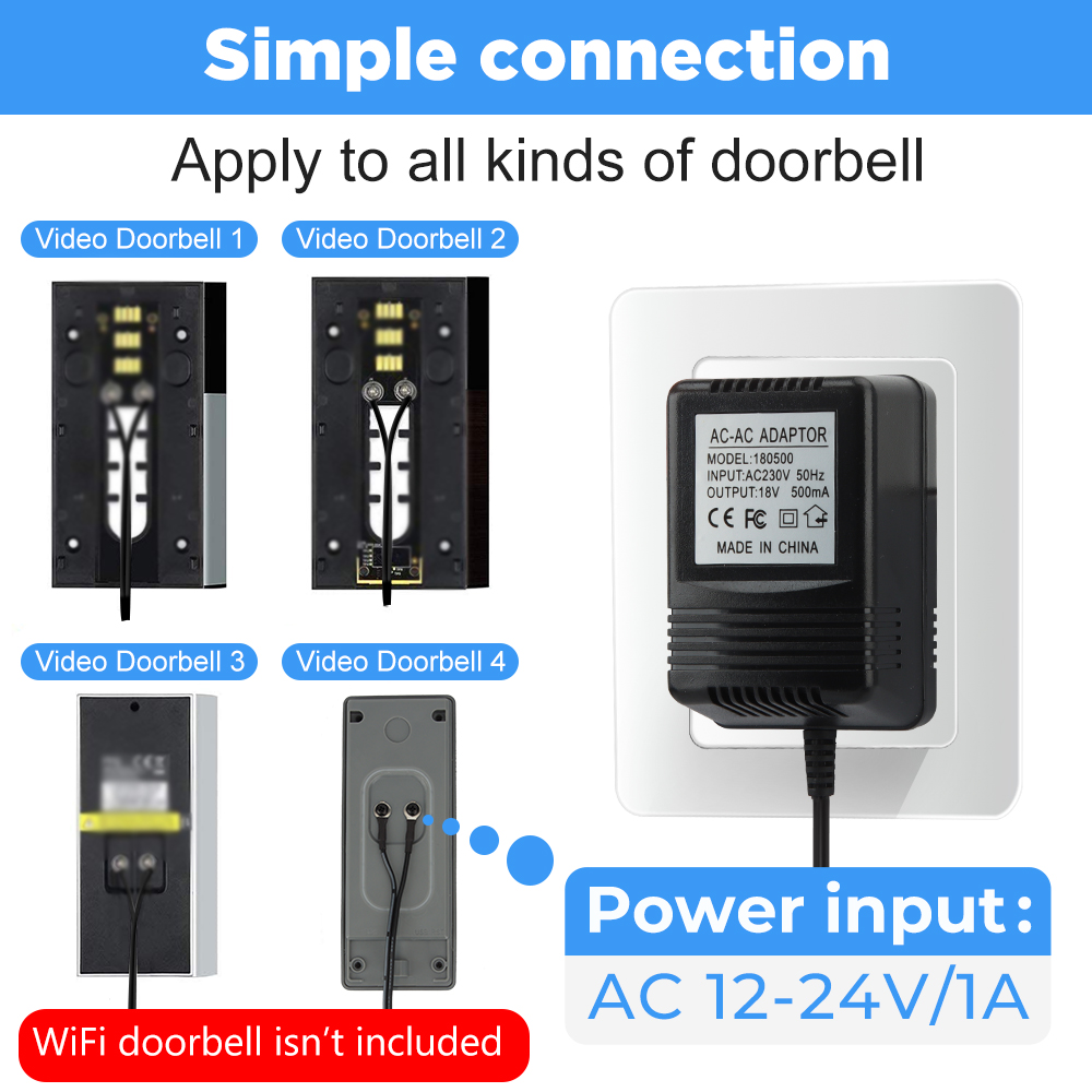 Pengisi Daya Transformer AC 18 - Smart Doorbell Wired ulasan dan harga